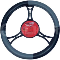 STEERING WHEEL COVER (BLACK/GREY 37-39CM.)