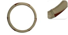 STEERING WHEEL COVER (BEIGE/BROWN LEATHER 37-39CM.)