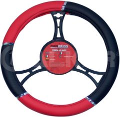 STEERING WHEEL COVER (BLACK/RED 37-39CM.)