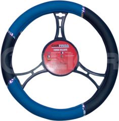STEERING WHEEL COVER (BLACK/BLUE 37-39CM.)