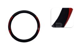 STEERING WHEEL COVER (BLACK/RED 37-39CM.)